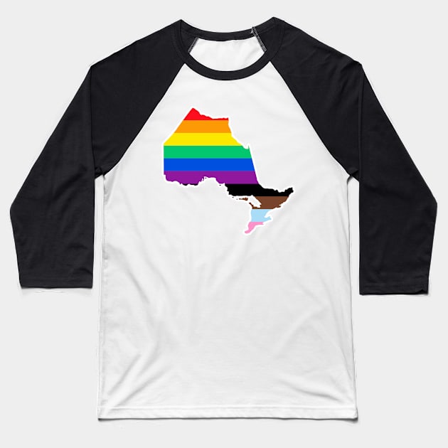 Ontario Canada Pride Baseball T-Shirt by fearcity